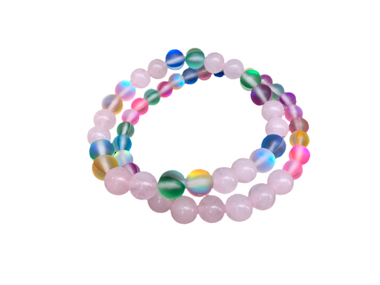 Funfetti Love Rose Quartz Bracelets