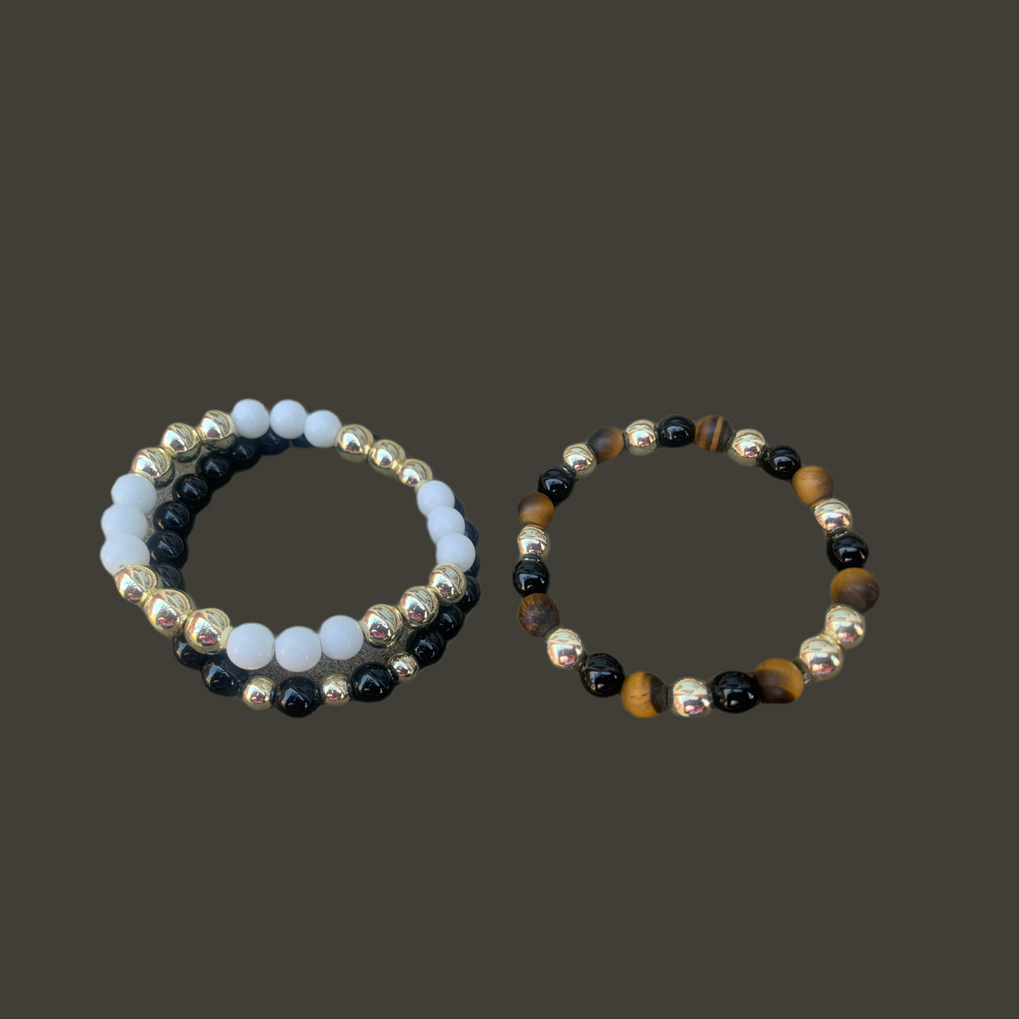 Tigers eye and Jasper bracelets