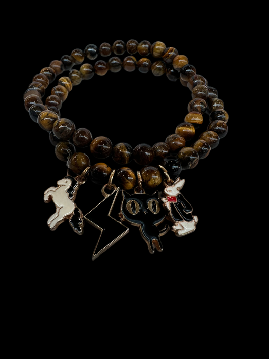 Tigers eye charm bracelet