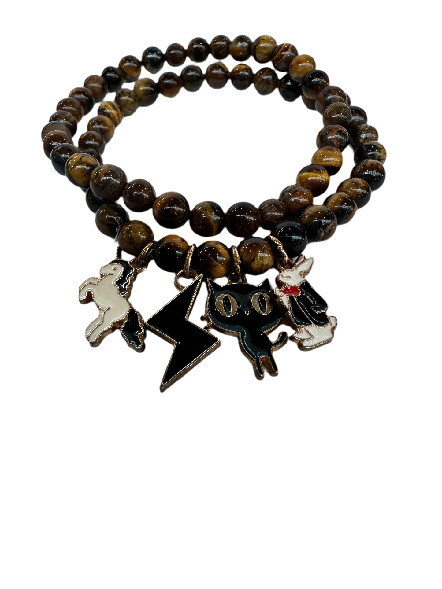 Tigers eye charm bracelet