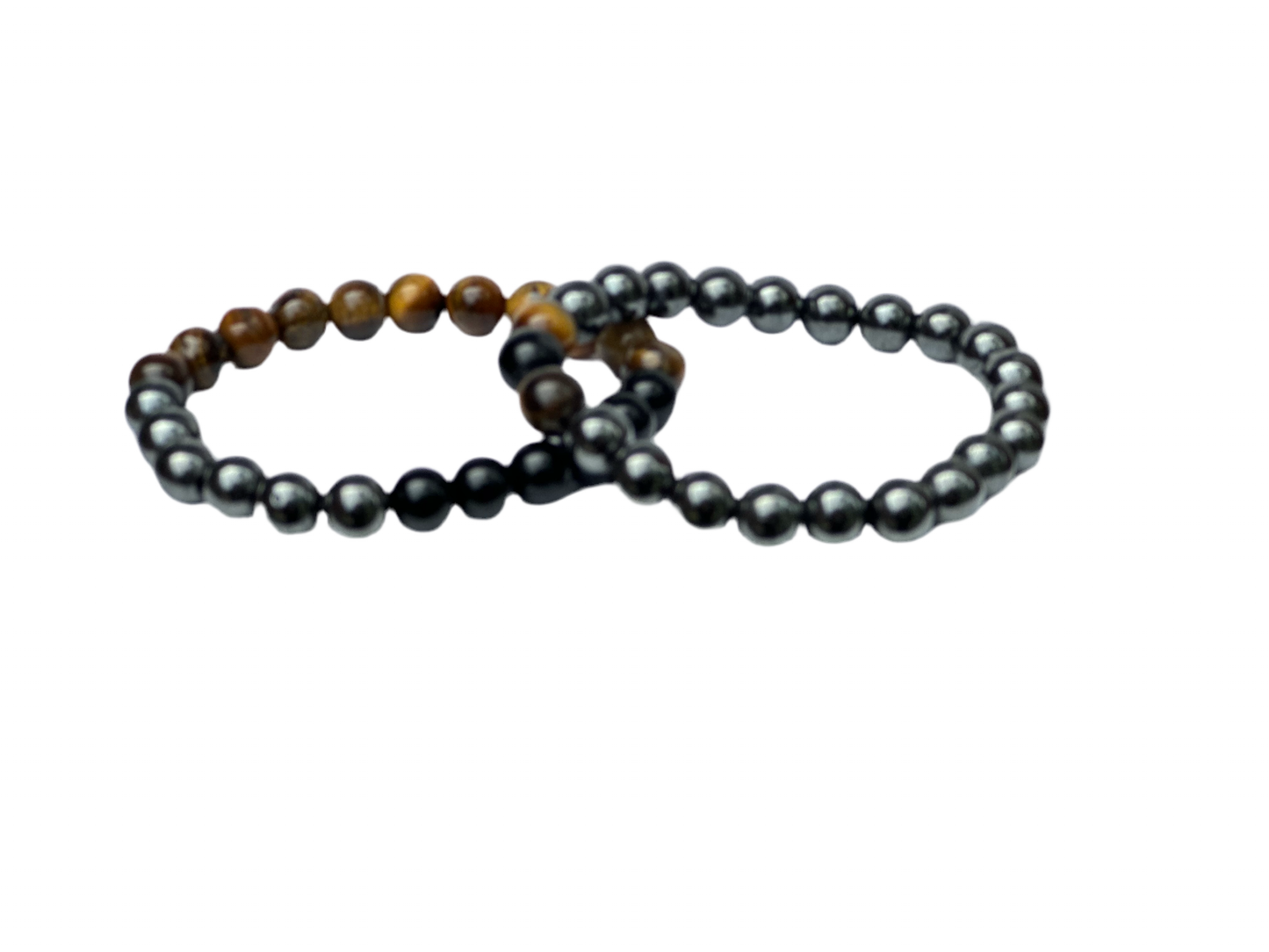 Tigers eye and hematite crystal bracelets