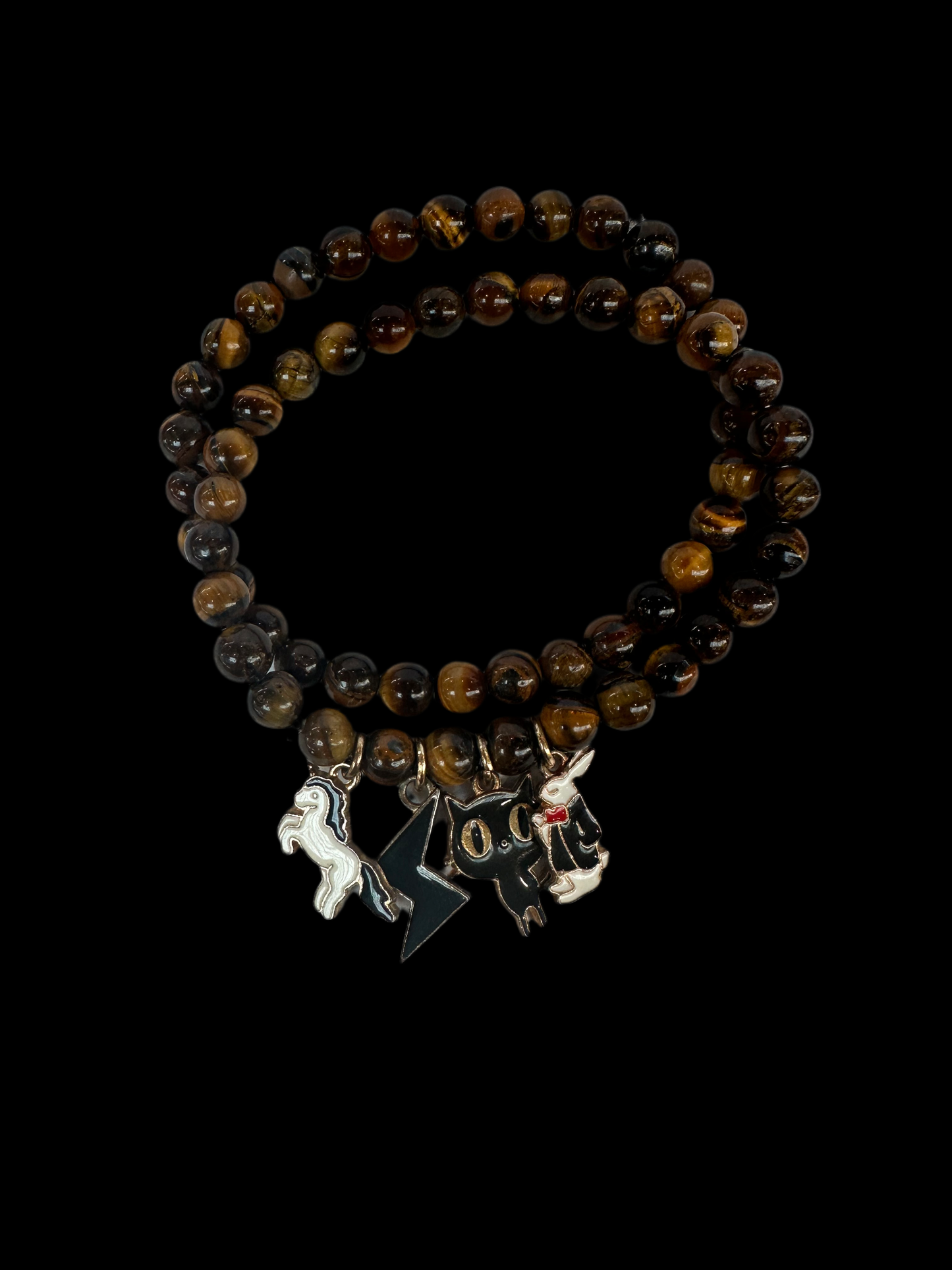 Tigers eye charm bracelet