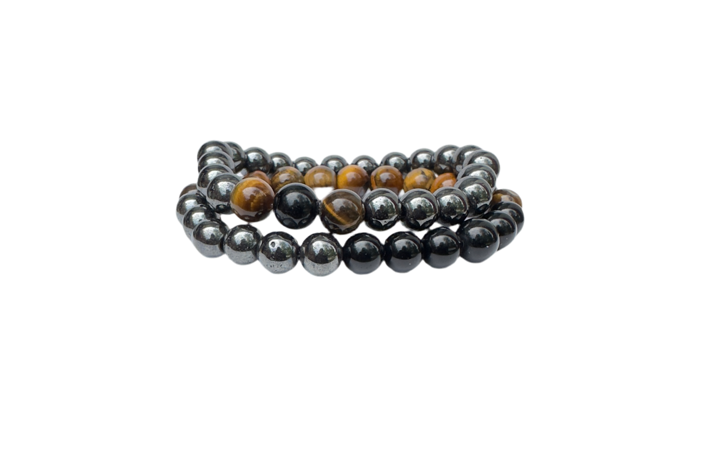 Tigers eye and hematite crystal bracelets