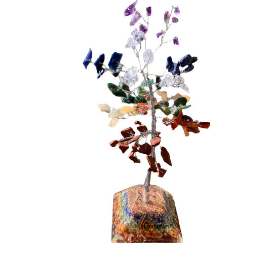 Chakra Stone Tree - Decorative Tree with Chakra Stones for Balancing Energy and Enhancing Space with Decorative Ornaments