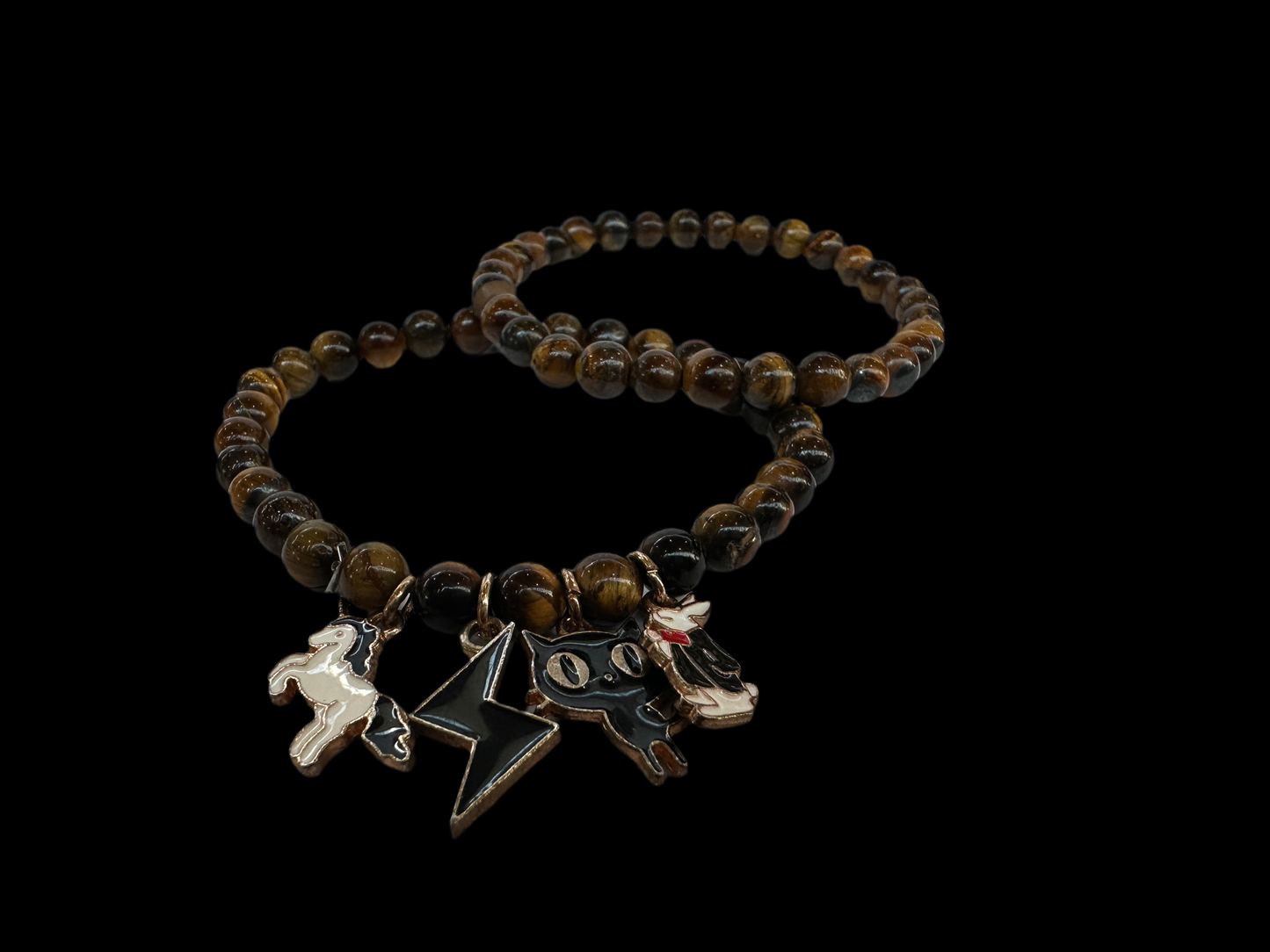 Tigers eye charm bracelet