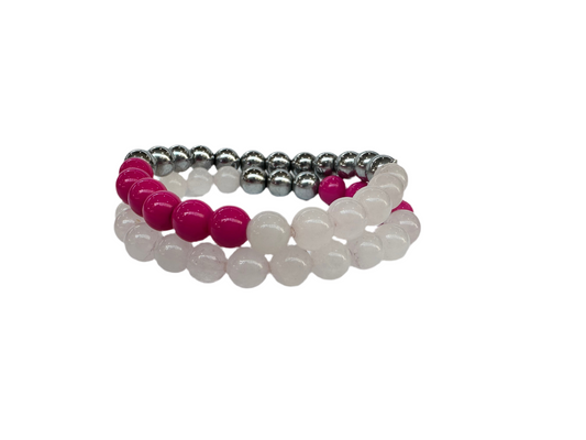 Universal of Love Self-Love Bracelets - Rose Quartz & Hematite, Great for Self-Love Journey