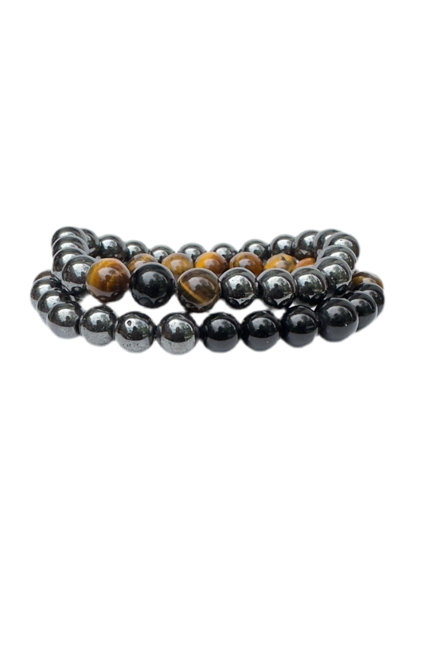 Tigers eye and hematite crystal bracelets