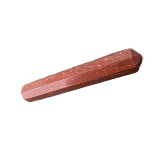 Red Jasper Stone Point - Natural Stone with Unique Coloration and Detailed Surface Features