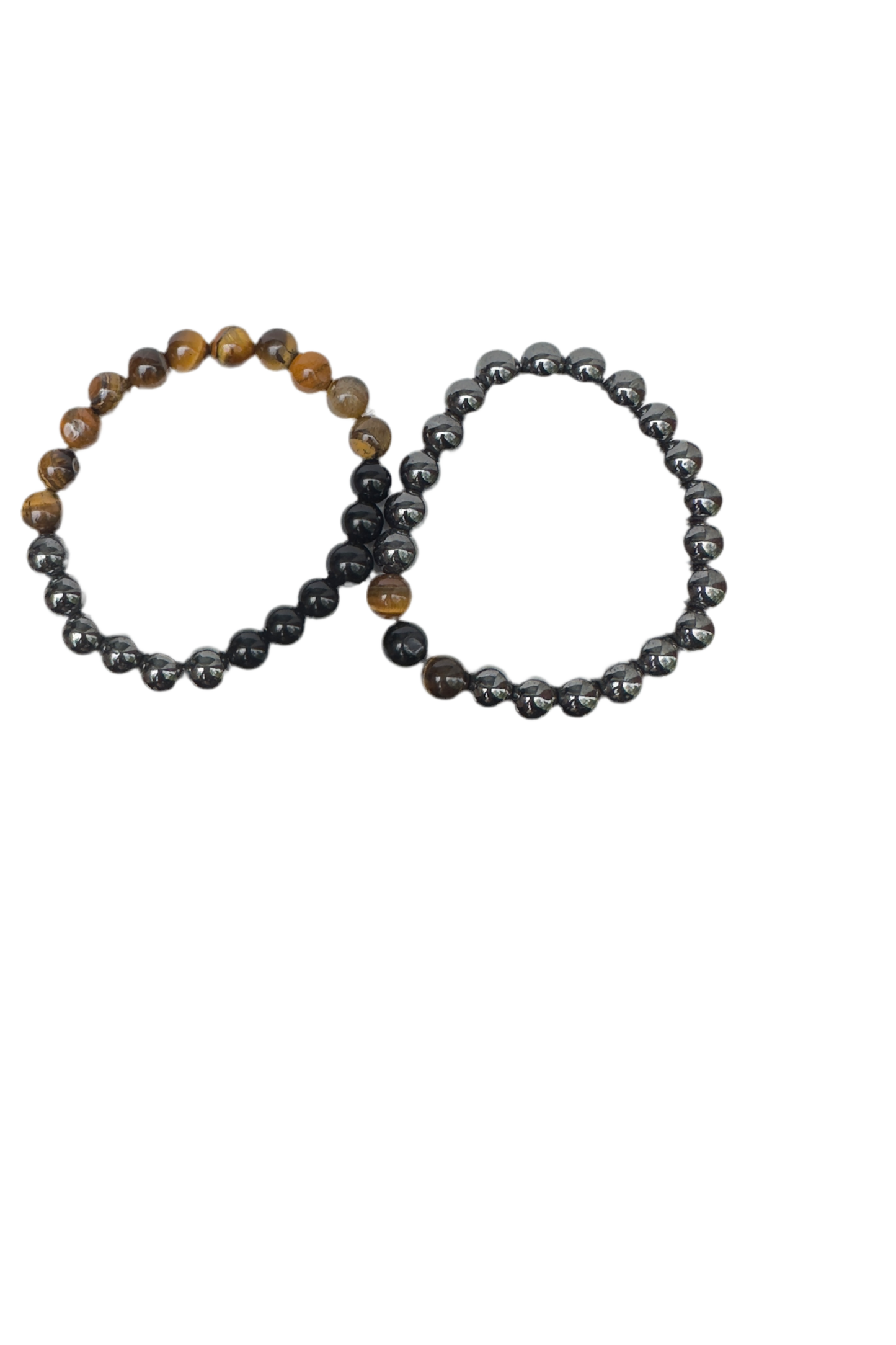 Tigers eye and hematite crystal bracelets