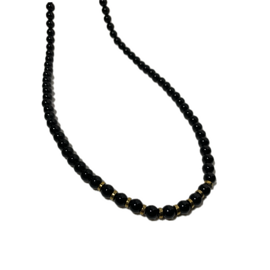 Power of Protection Necklace - Elegant Design Chain, Black Beads