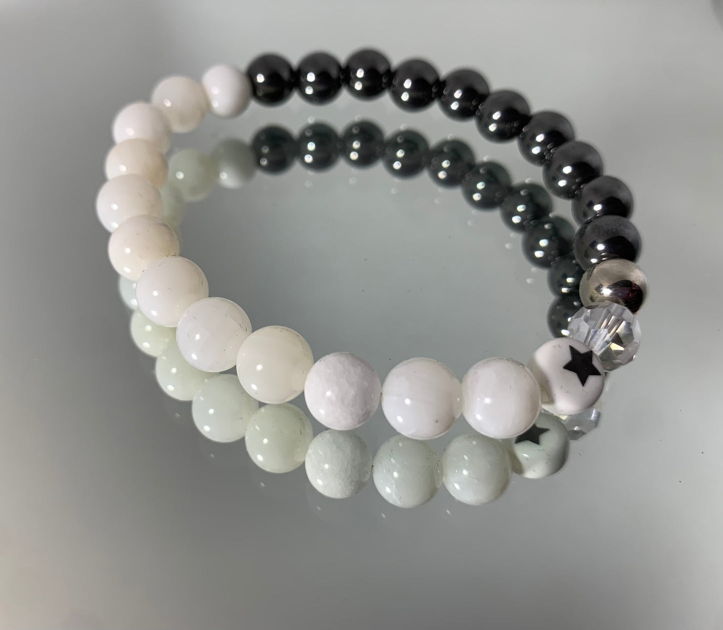 White jade gemstone bracelet