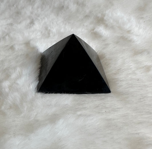 Black Obsidian Pyramid - Small Black Design with Unique Shape and Texture